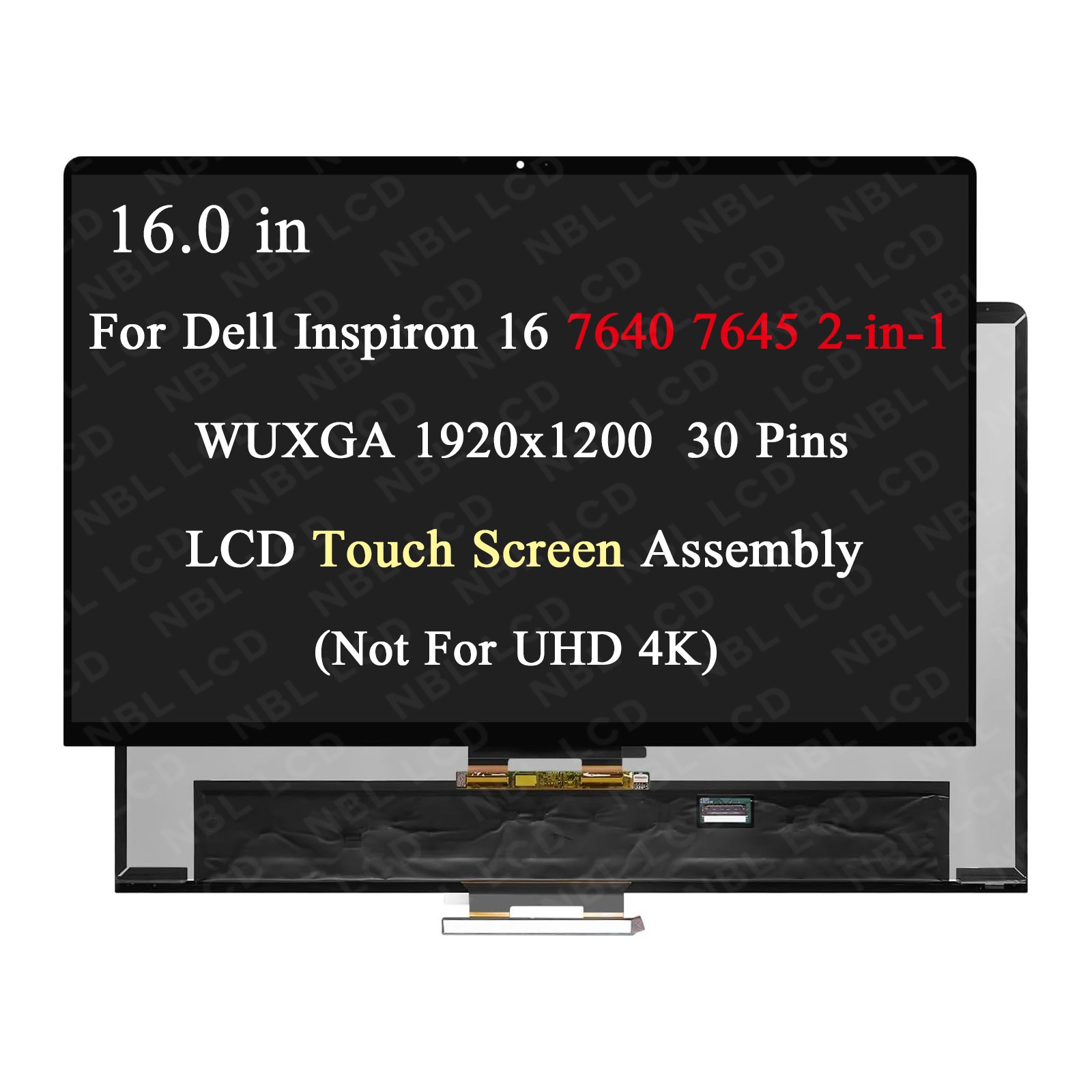 16″ WUXGA for Dell Inspiron 7640 7645 2-in-1 LCD Touch Screen Digitizer Assembly
