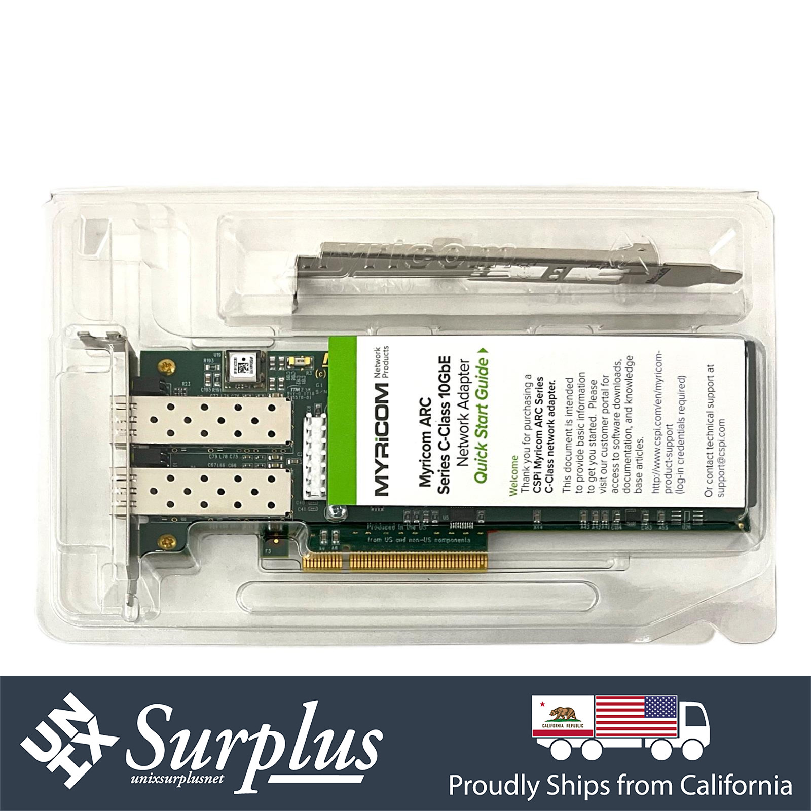 NEW Myricom 10G-PCIE2-8C2-2S Dual Port 10GB SFP+ Network Adapter Both Brackets