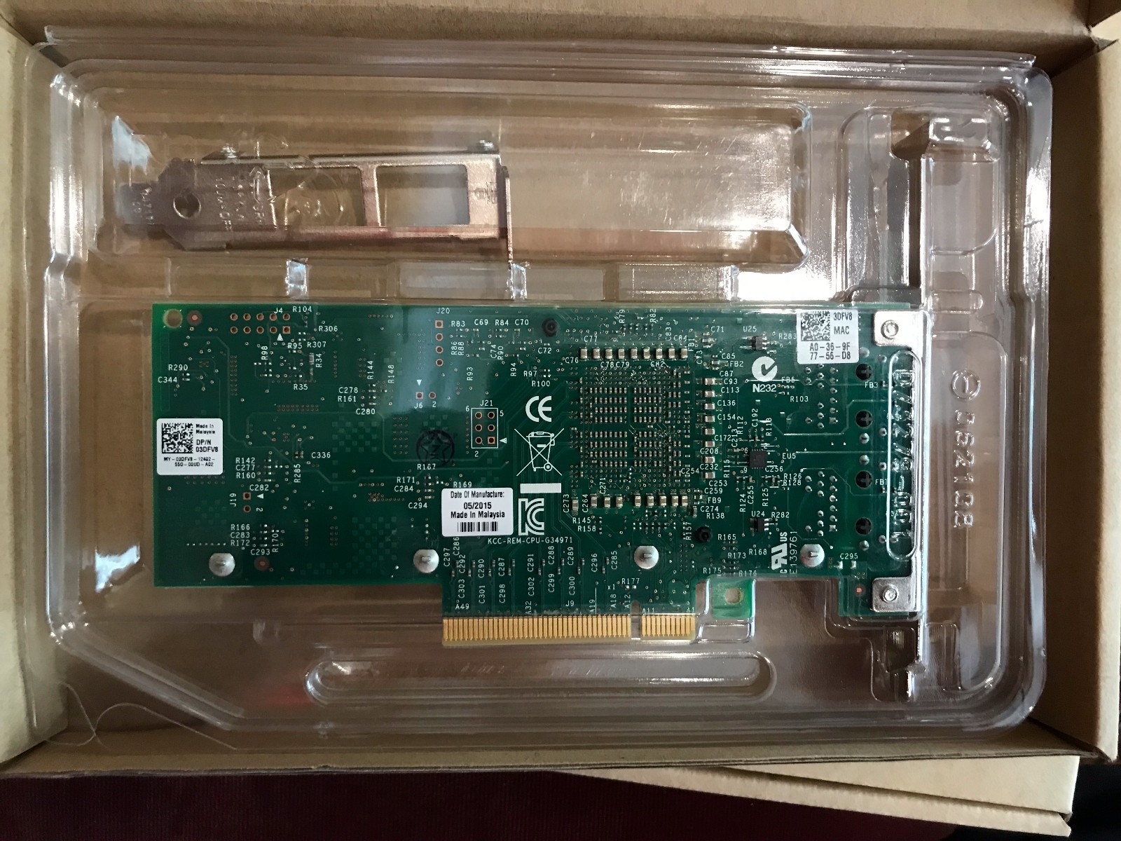 INTEL DELL X540-T2 CONVERGED DUAL PORT NETWORK ADAPTER K7H46 3DFV8