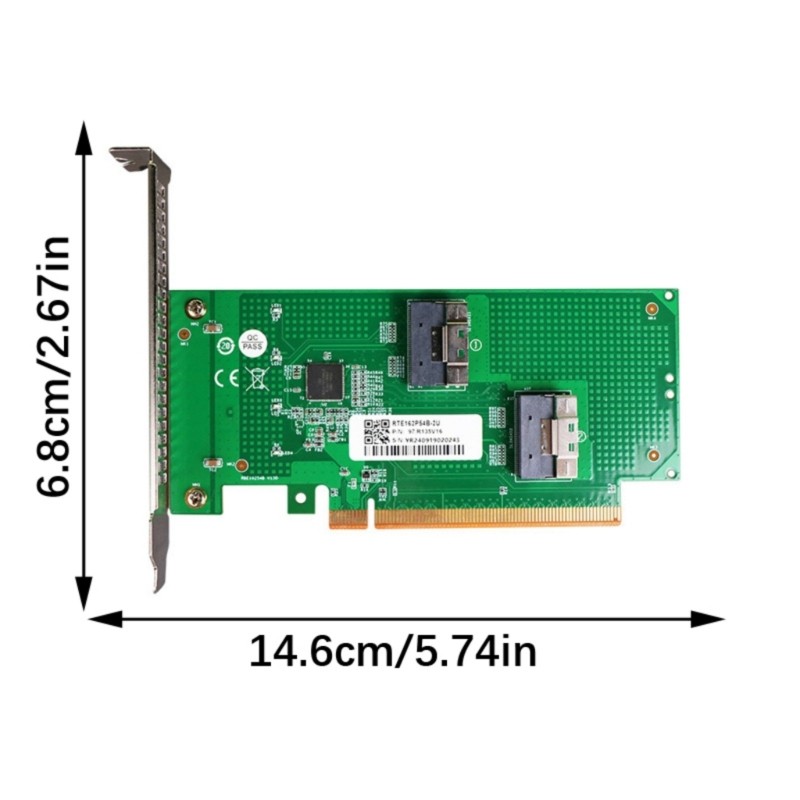 PCIe4.0 X16 Extension Card with Double SFF 8654 Port For Fast Data Servers