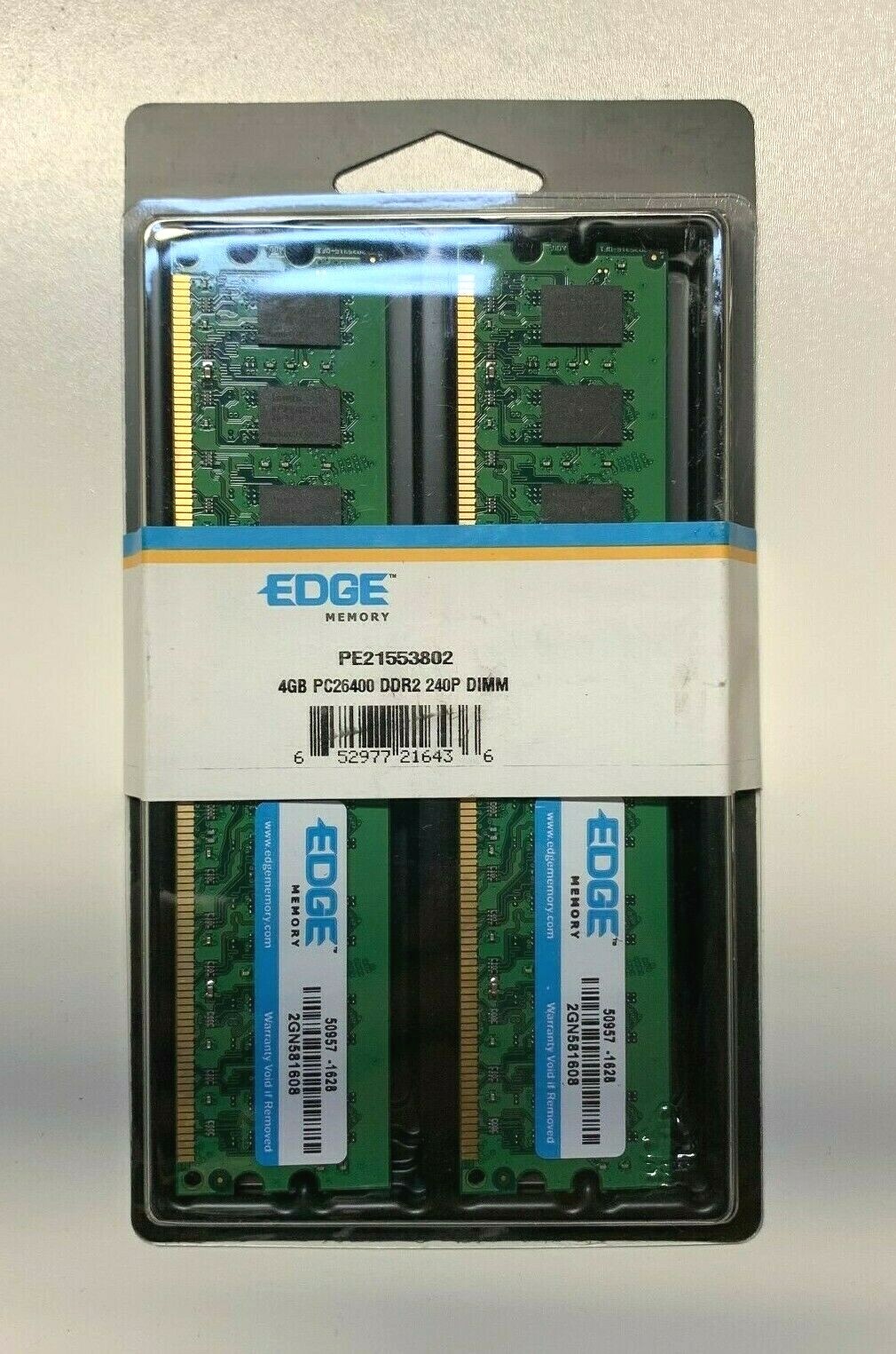 4 GB DDR2-800 PC2-6400 U 666-12 EDGE 2X2GB NONECC PC MEMORY MHZ 240 PIN