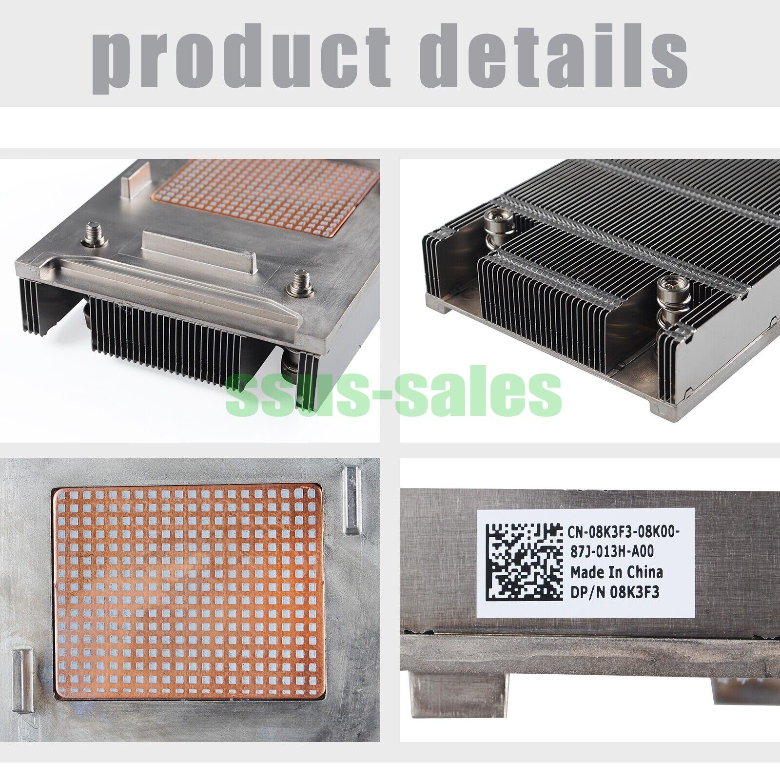 Half-Height Heat Sink 08K3F3 8K3F3 for Dell PowerEdge R730 R730XD 2U server US