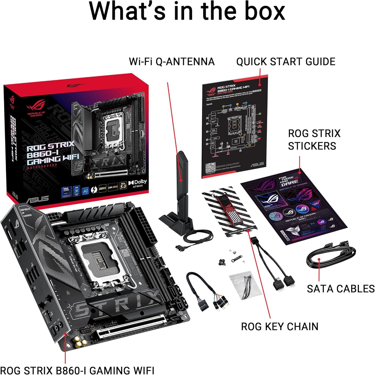 ASUS ROG STRIX B860 I GAMING WIFI LGA1851 Mini ITX DDR5 WiFi7 TB4 AI