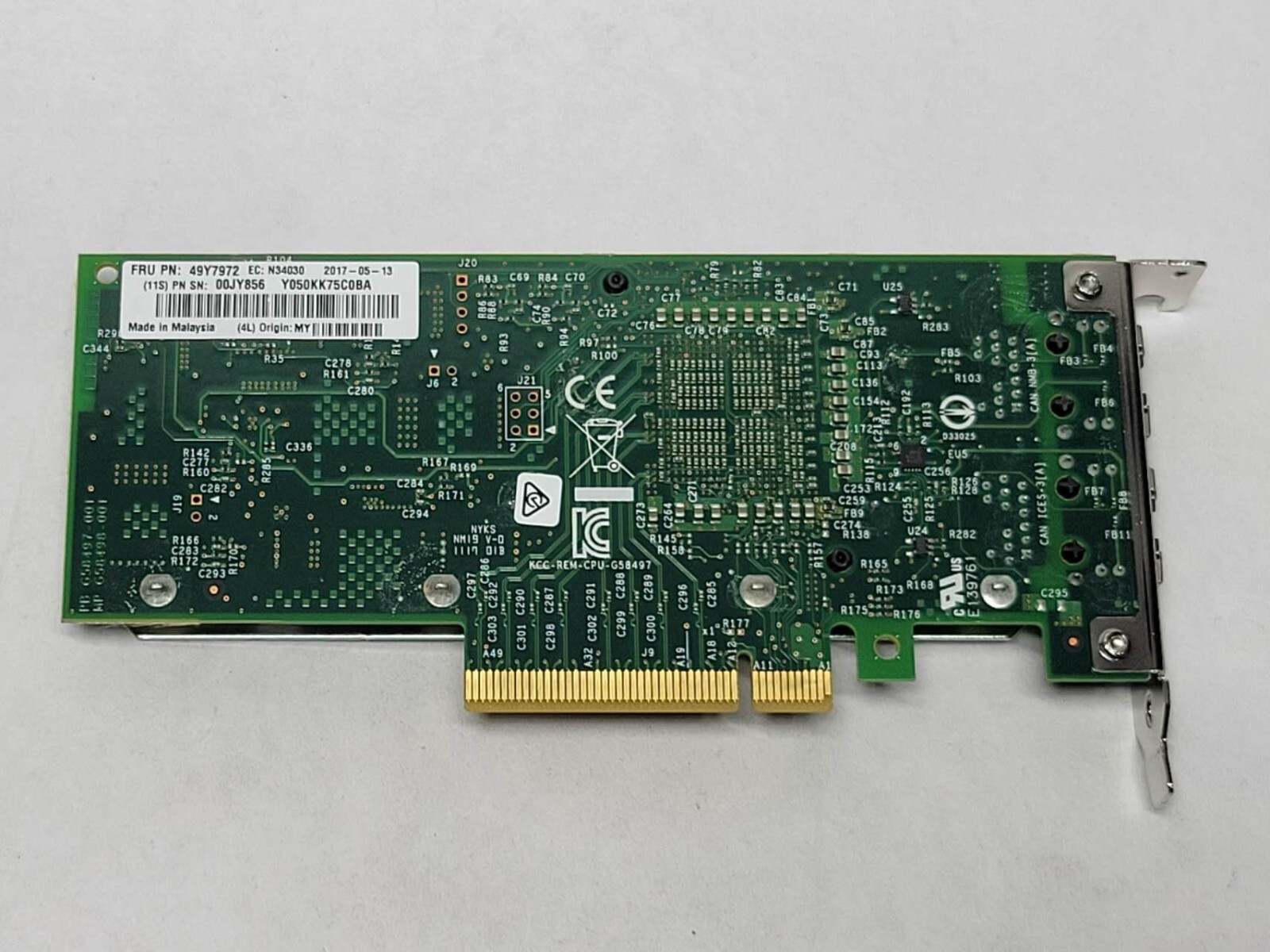 IBM Intel X540-T2 10Gb DP Network Adapter 49Y972 49Y7972 FRU03T8765 Low Profile
