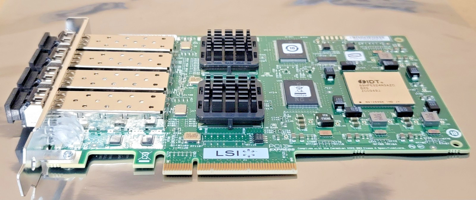 NEW LSI Logic LSI7404EP-LC Quad-Channel Host Bus Adapter W/ 4GB/s SFPs