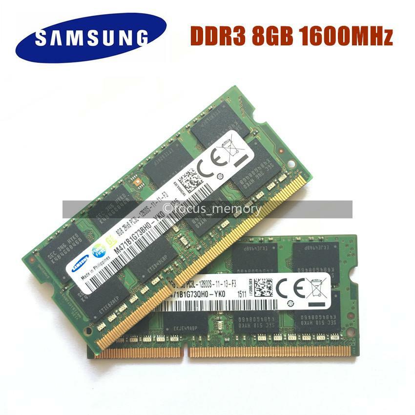 Samsung 16GB 2x8GB 2RX8 DDR3 1600MHz PC3L-12800S 204PIN SO-DIMM Memory