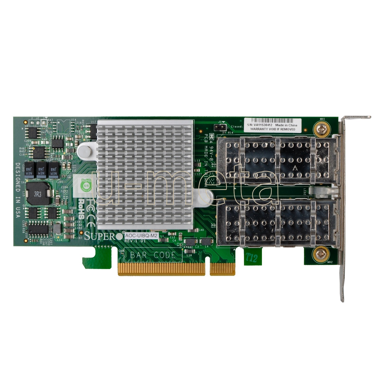 Supermicro AOC-UIBQ-M2 40Gb/s 2-Ports QSFP PCIe 2.0×8 Mellanox ConnectX-2 IB QDR