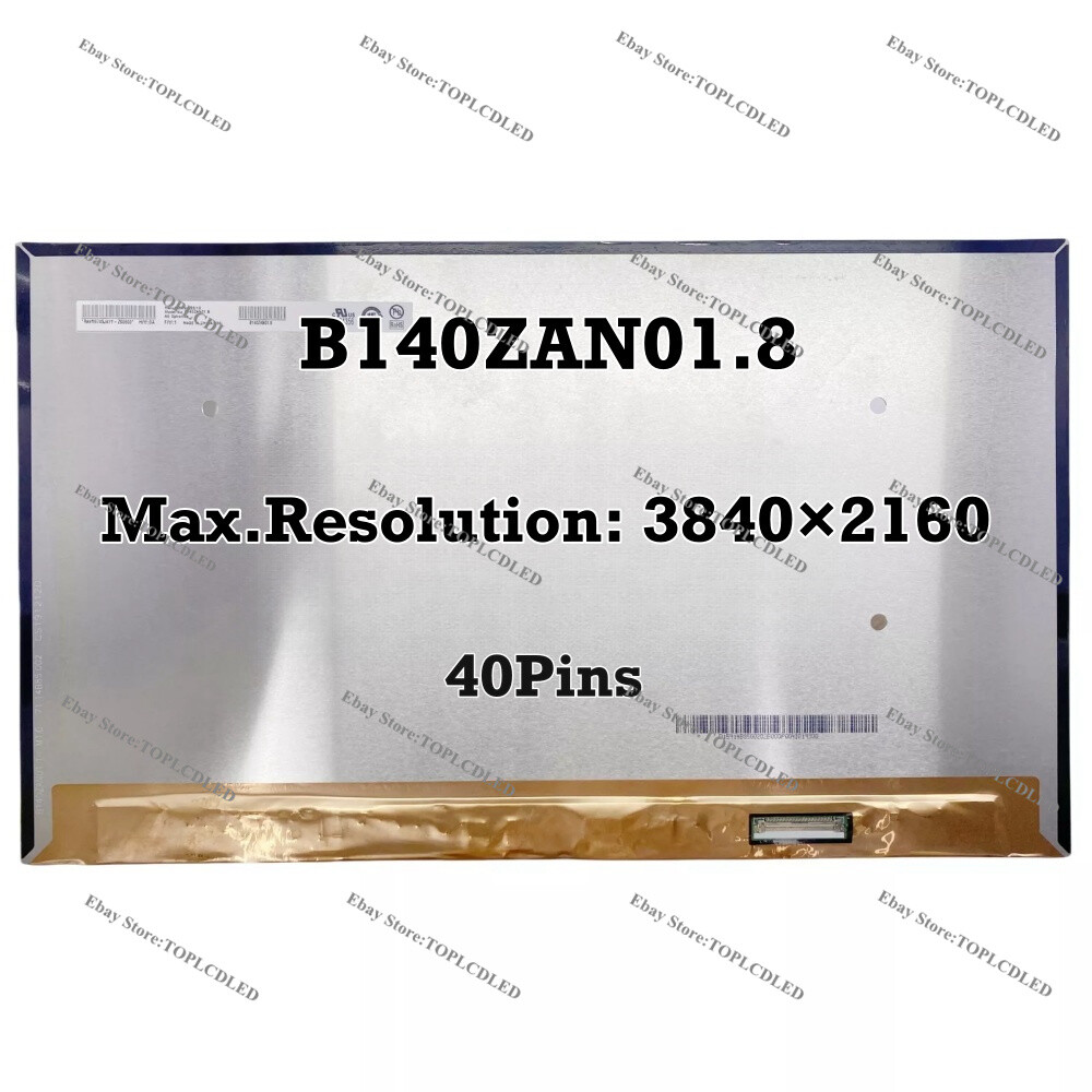 LCD Screen B140ZAN01.8 EDP 40 Pin New UHD 3840×2160 4K 14.0″ 16:9 Digitizer
