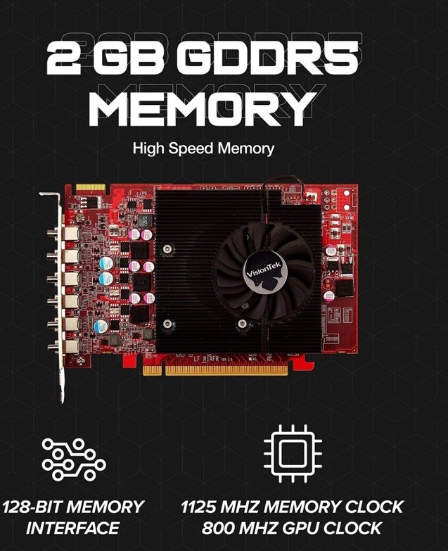 Radeon 7750 2GB GDDR5 6 4k Monitor Graphics Card, 6 Mini DisplayPort Outputs,…