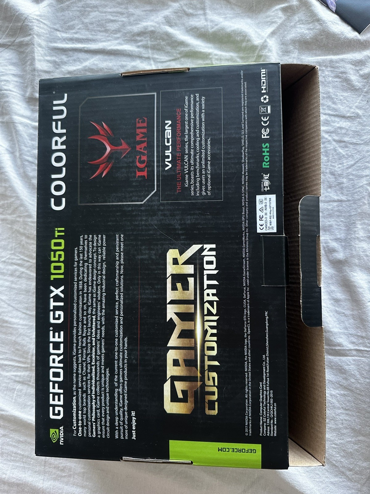 IGAME GeForce GTX 1050 Ti X 4G 4BG DGGR5 Graphics Card with (Original box)