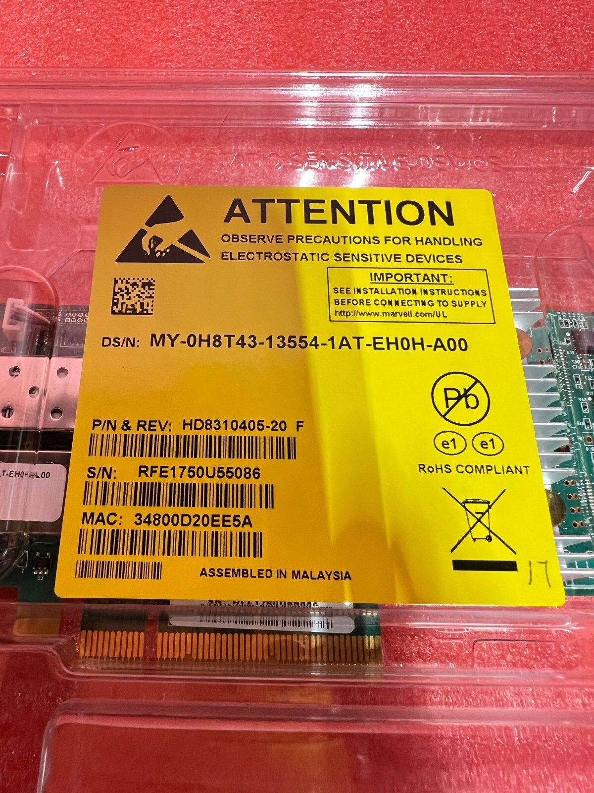 Dell QLogic Dual-Ports SFP+ 16Gb FC PCI-E 3.0 x4 Host Bus Network Adapter H8T43