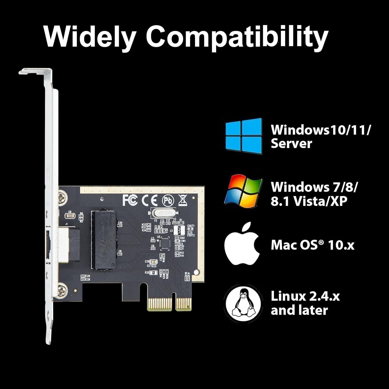1Gb PCIe Network Card,10/100/1000Mb/s Gigabit PCIe NIC w/ Realtek RTL8111H Chip