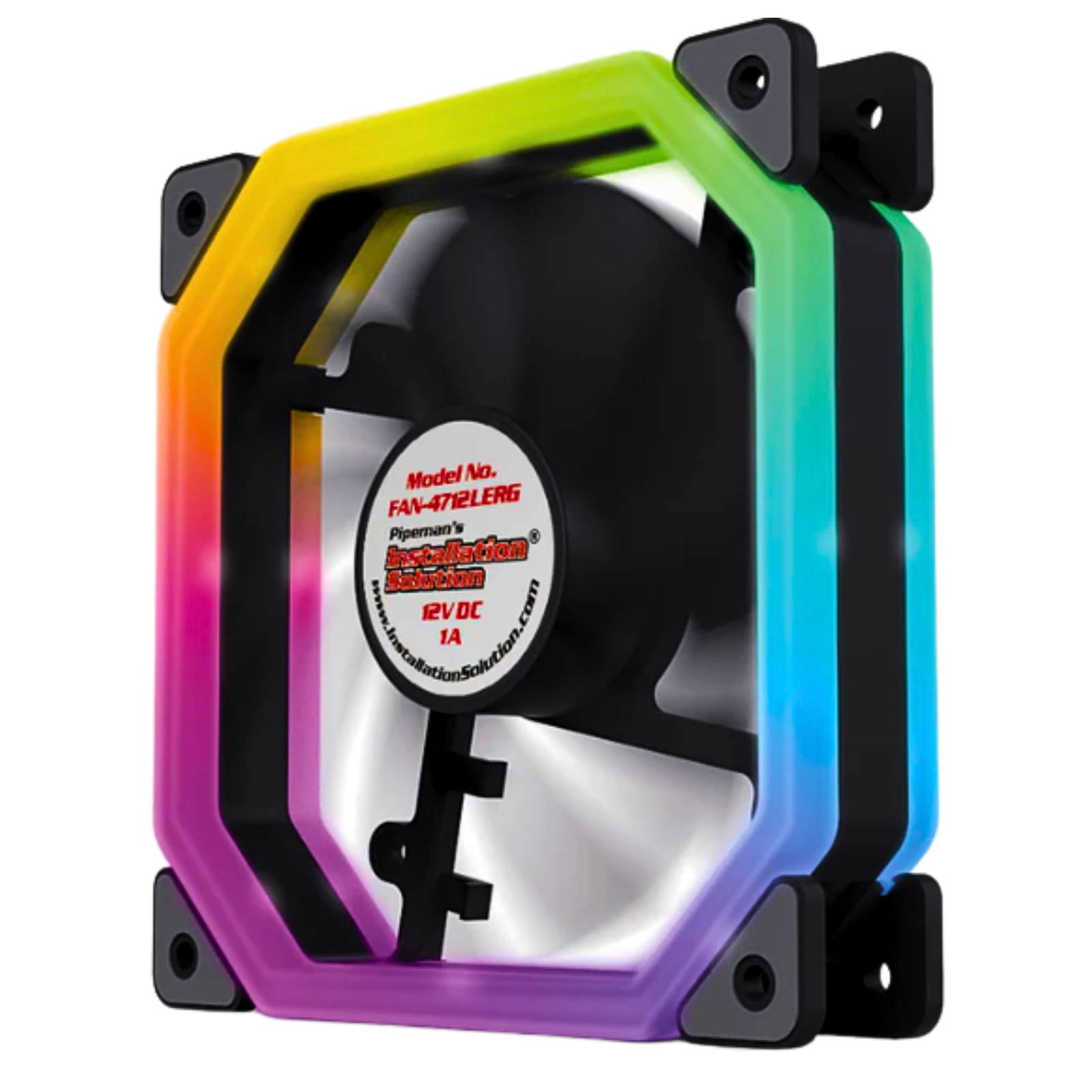 12V Ultra Quiet Amplifier Cooling Fan w/ RGB LED Lights Installation Solution