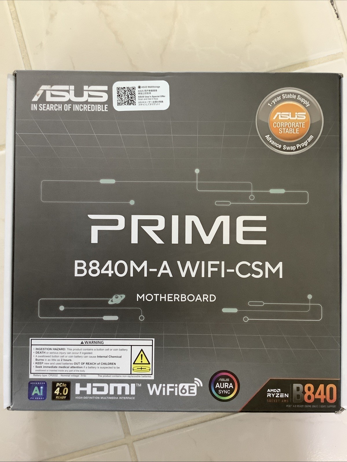 Asus Prime B840M-A WIFI-CSM Gaming Desktop Motherboard PRIME B840M-A WIFI-CSM