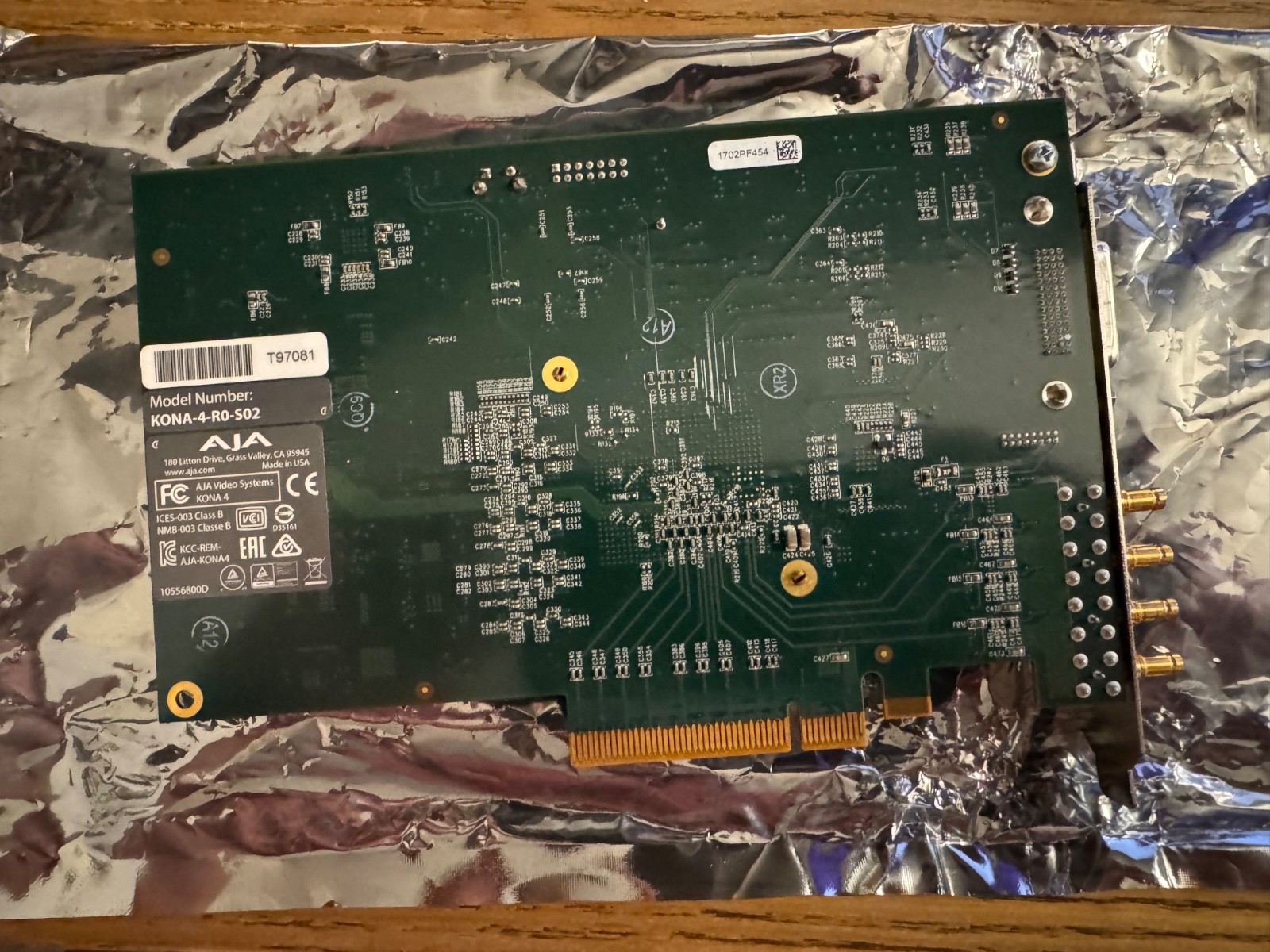 AJA KONA 4 PCI-E Video I/O Card