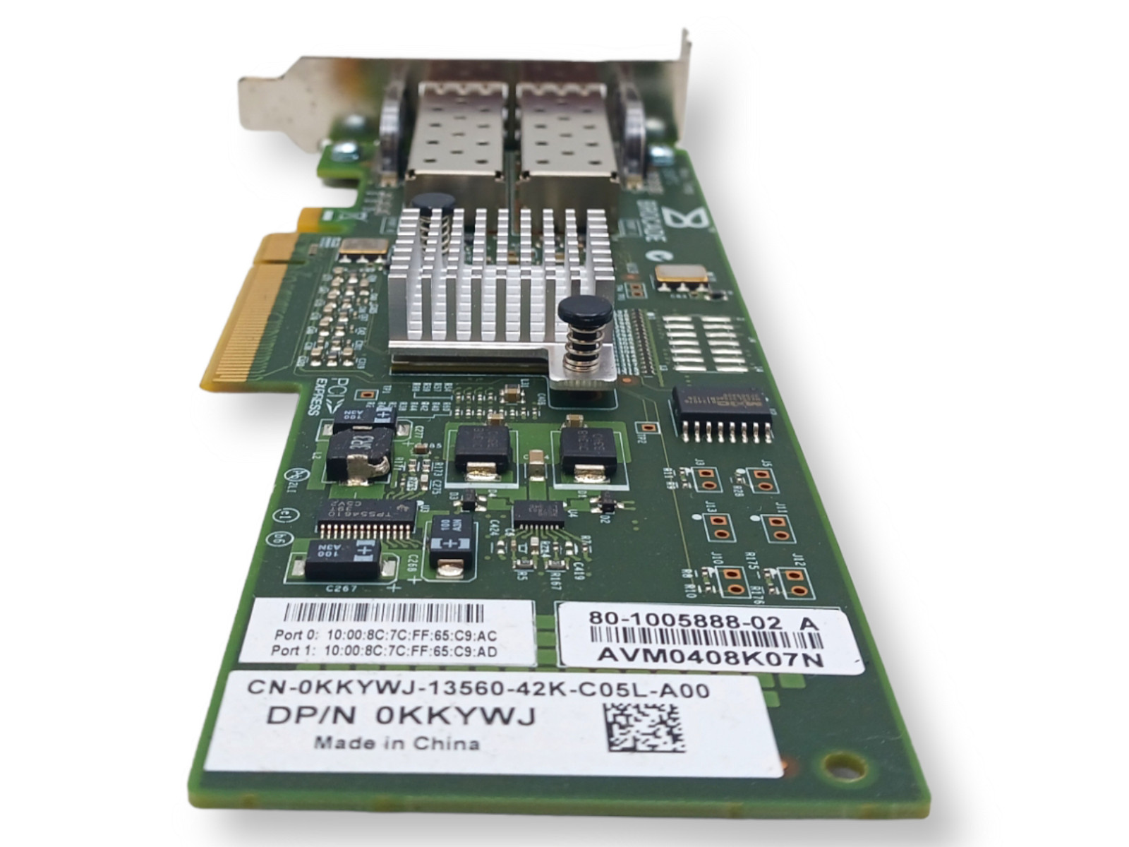 (2) Dell Brocade 8 Gb/s 2-Port PCIe 2.0 x8 FIBRE CHANNEL HBA CARD 825 w/ 2SPF