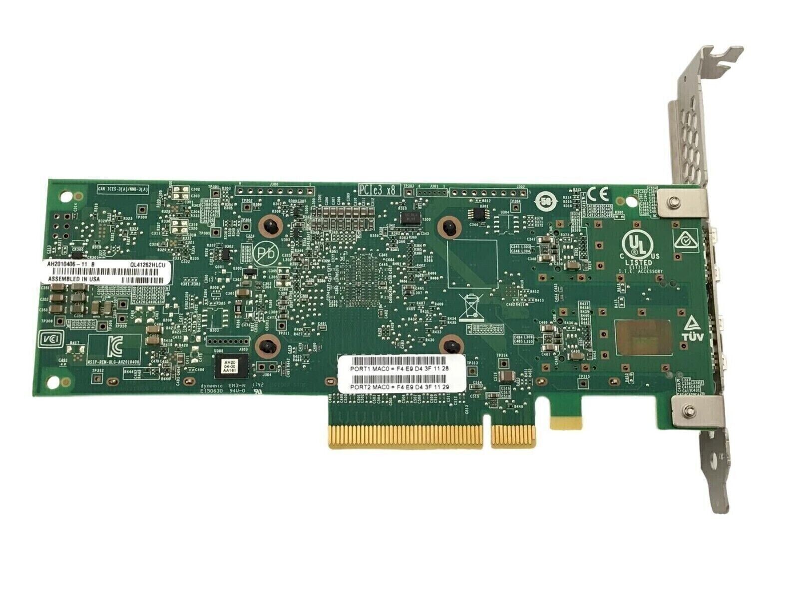 25GbE SFP28 Dual Port NIC QLogic PCIe x8 Ethernet Network Adapter High Profile