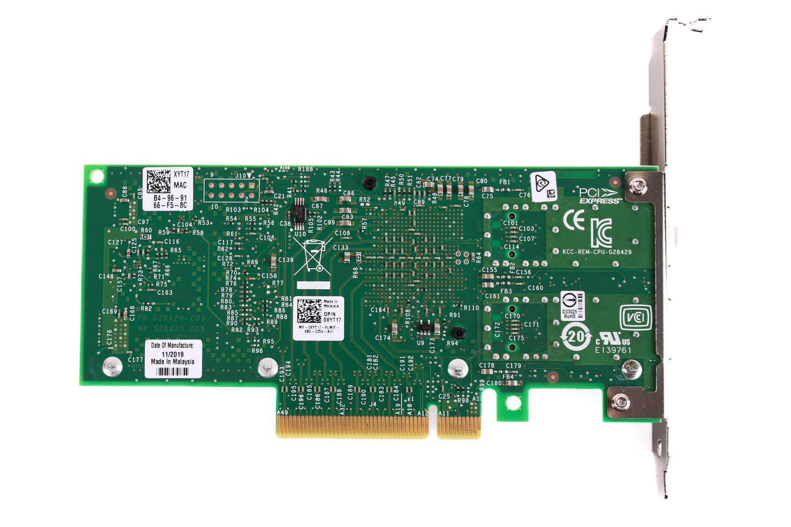 Dell Intel X520-DA2 Dual Port 10GbE Gigabit Ethernet Adapter 0XYT17 High Profile