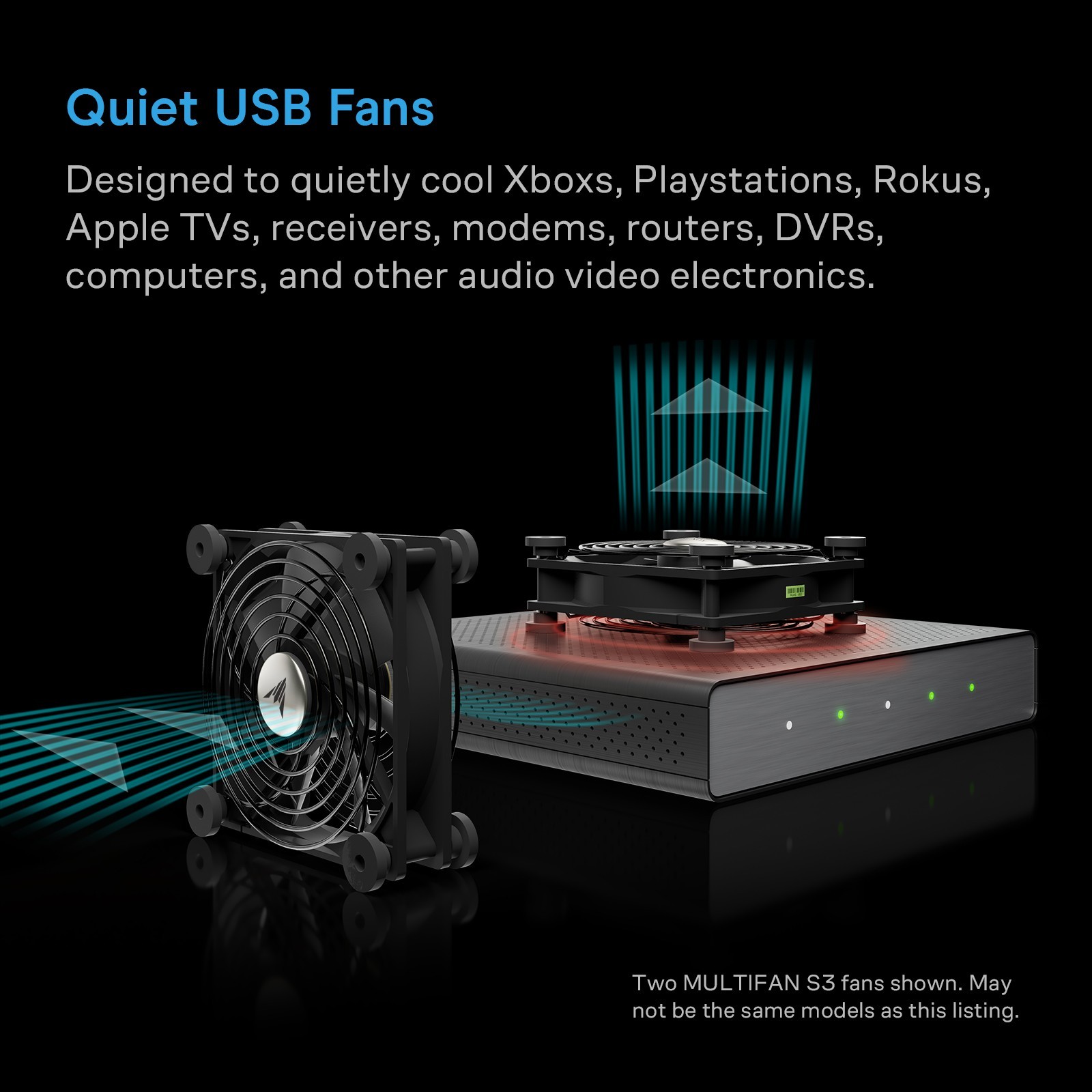 MULTIFAN S3, Quiet 120mm USB Cooling Fan for Receiver DVR Computer XBOX Cabinets