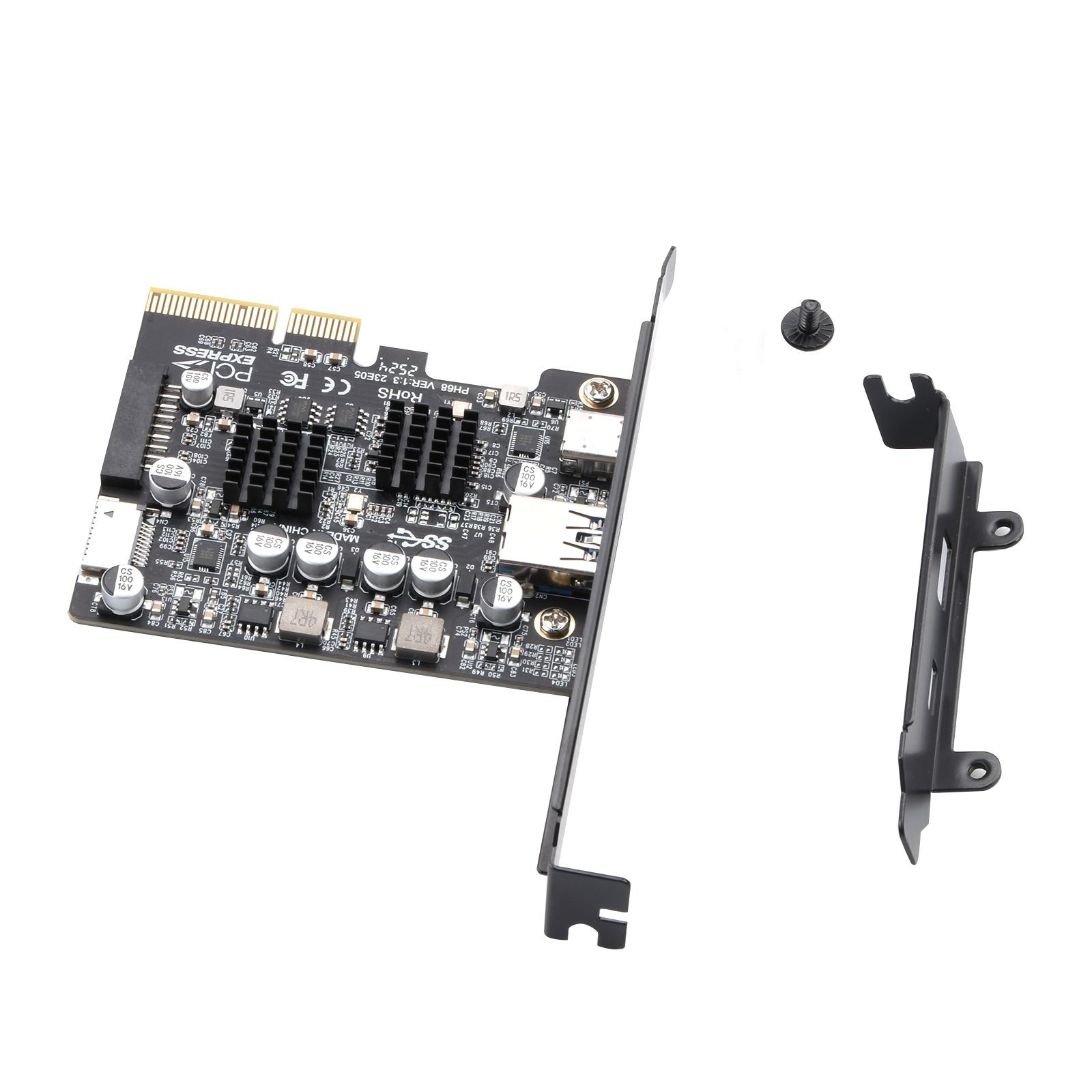 PCI-E X4/X8/X16 To USB 3.2 Gen2 Adapter 10 Gbps Expansion Card Brand New