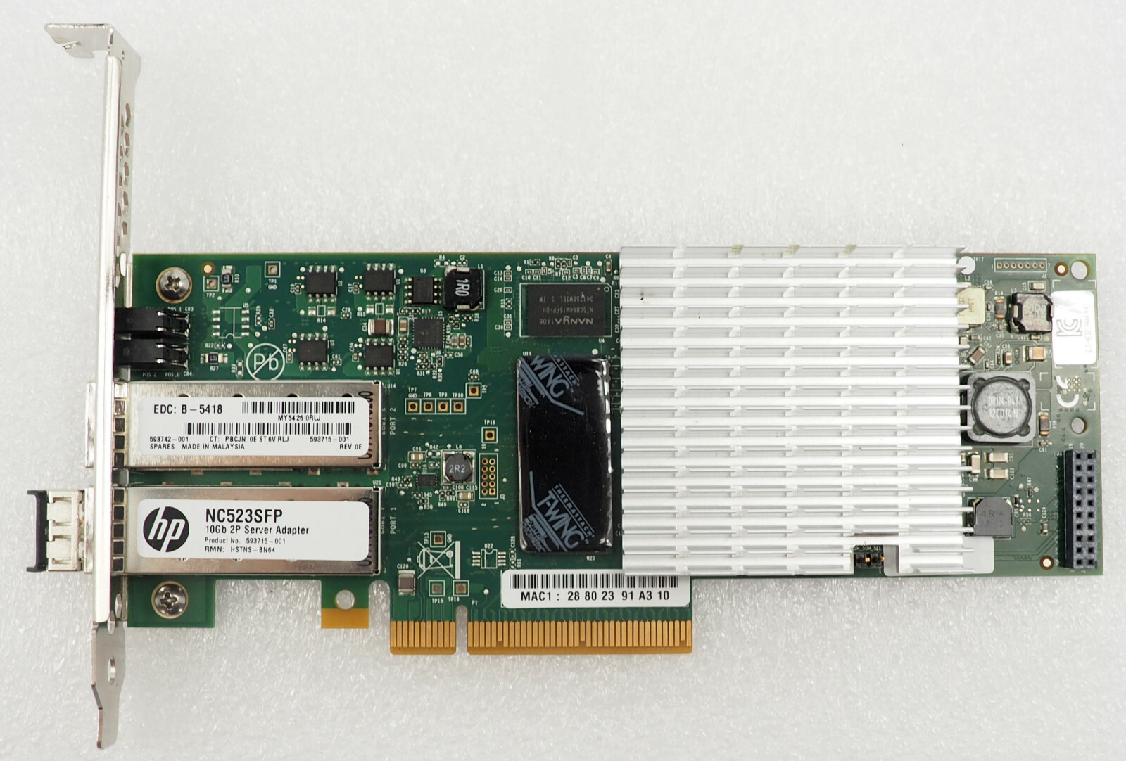 HP NC523SFP Dual Port 10GbE Server Adapter 593715-001 592742-001 PCIe
