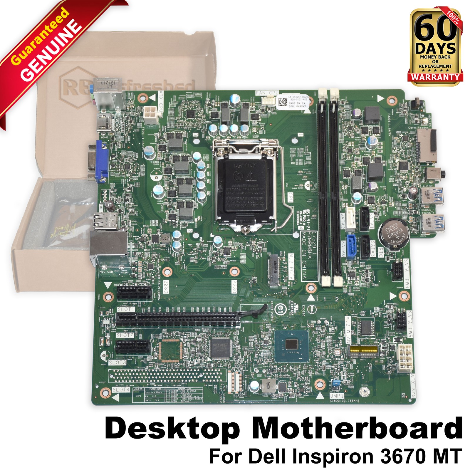 Dell Inspiron 3670 Desktop Motherboard Chipset B360 Socket LGA1151 DDR4 H4VK7