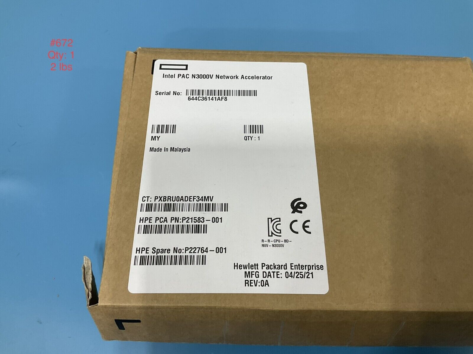 HPE R3W47A P22764-001 Intel PAC N3000/N3000V FPGA Network Accelerator Card