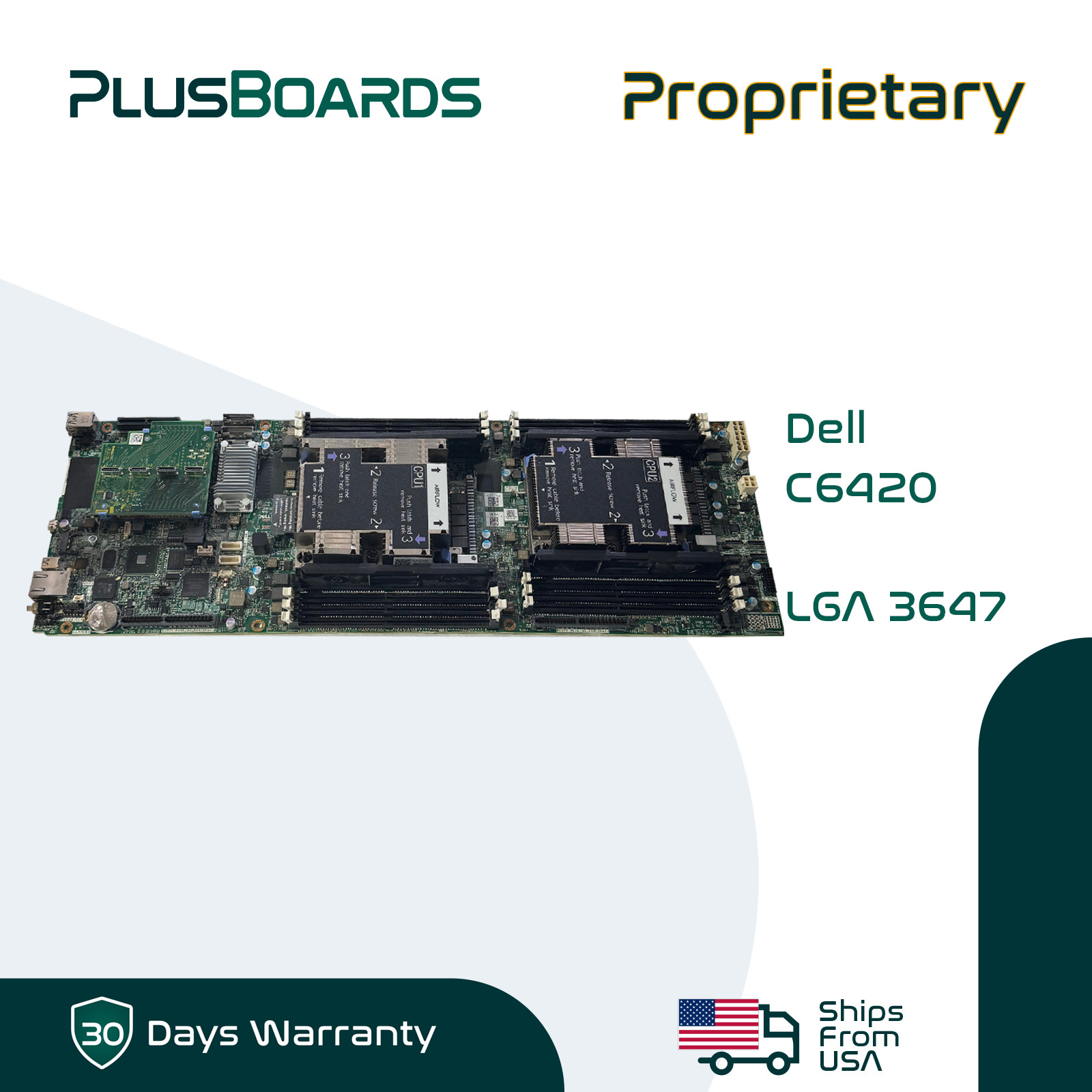 Dell EMC LGA 3647 Node Motherboard for PowerEdge C6420 C6400 Server w/ Heatsinks