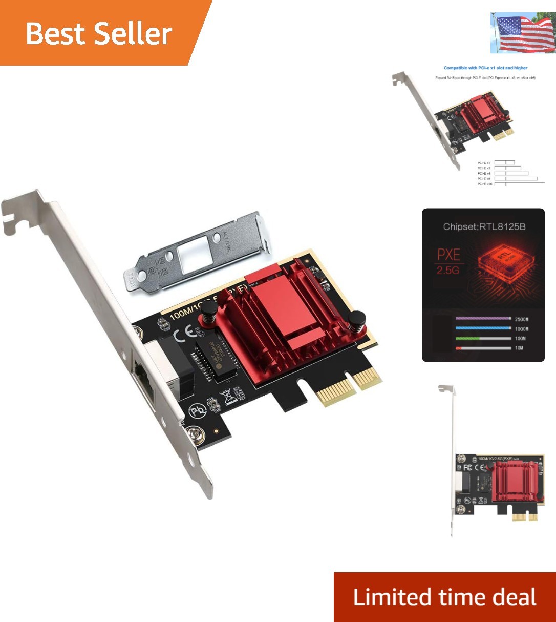 Stylish 2.5G Ethernet Card – Low Profile, High-Speed Performance for All Systems