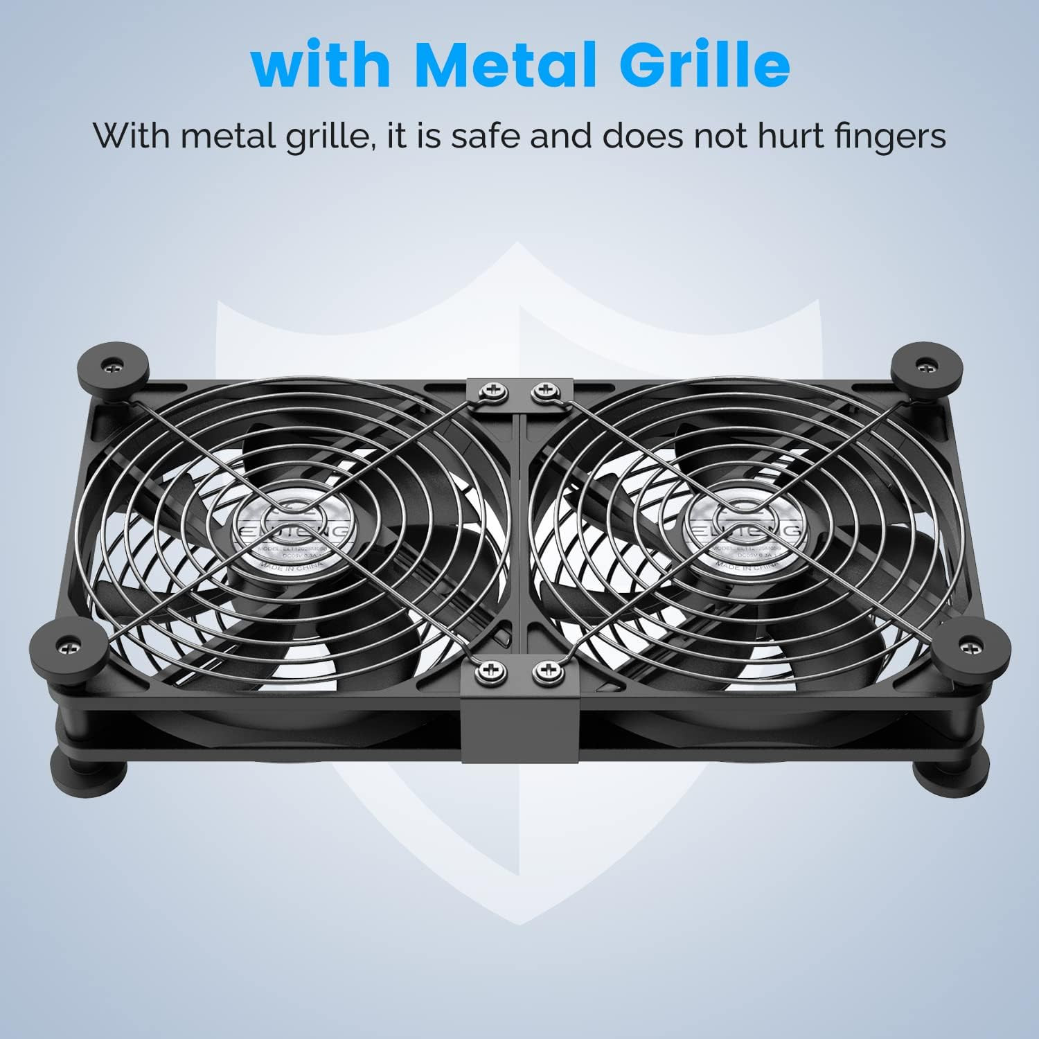 Dual USB Computer Cooling Fan High Speed 120Mm Fan Adjustable 5V USB