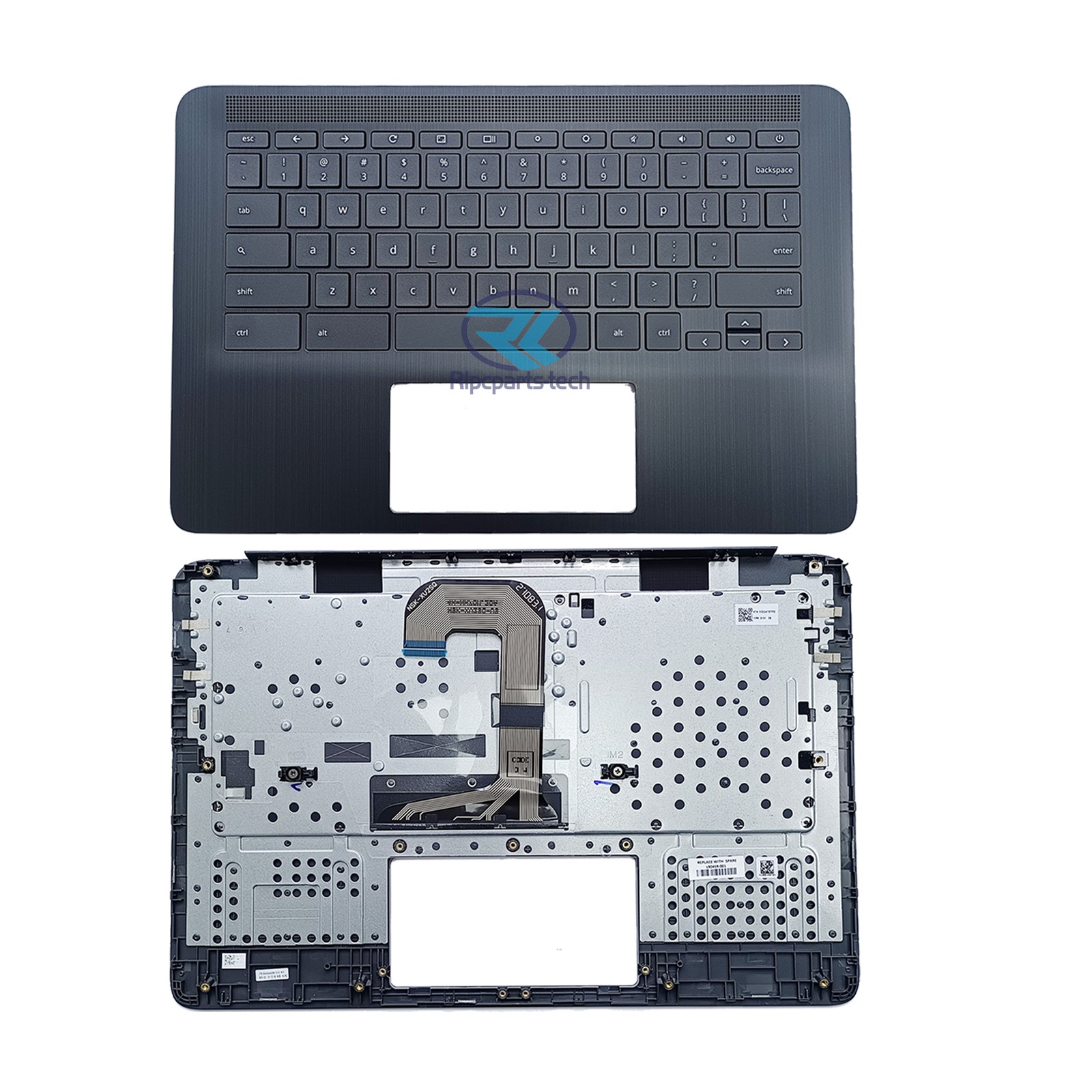 New For HP Chromebook 14 G6 Palmrest Case w/ Keyboard Black L90459-001 US