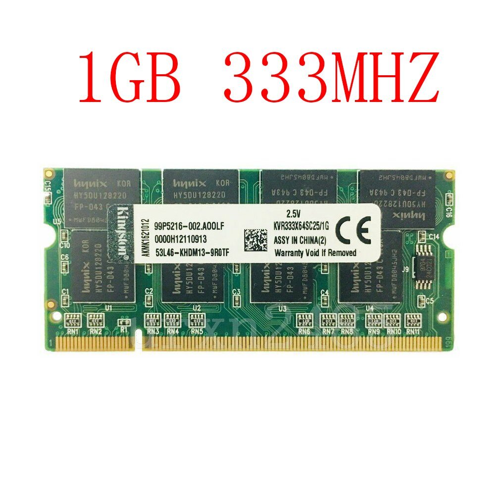Kingston 1GB DDR1 333MHz PC-2700 200Pin Non-ECC SO-DIMM RAM Laptop Memory RAM