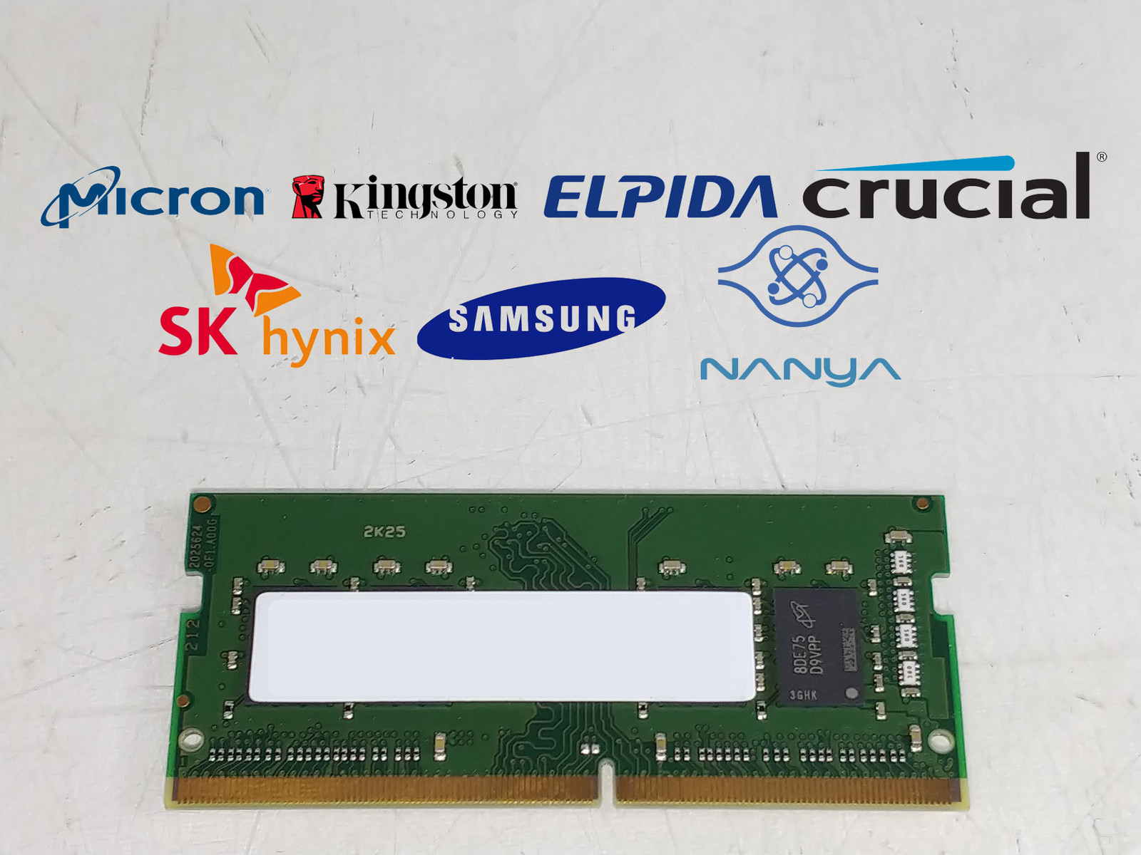 Lot of 10 Major Brand 8 GB DDR4-2666V PC4-21333S 1Rx8 1.2V SO-DIMM Laptop RAM