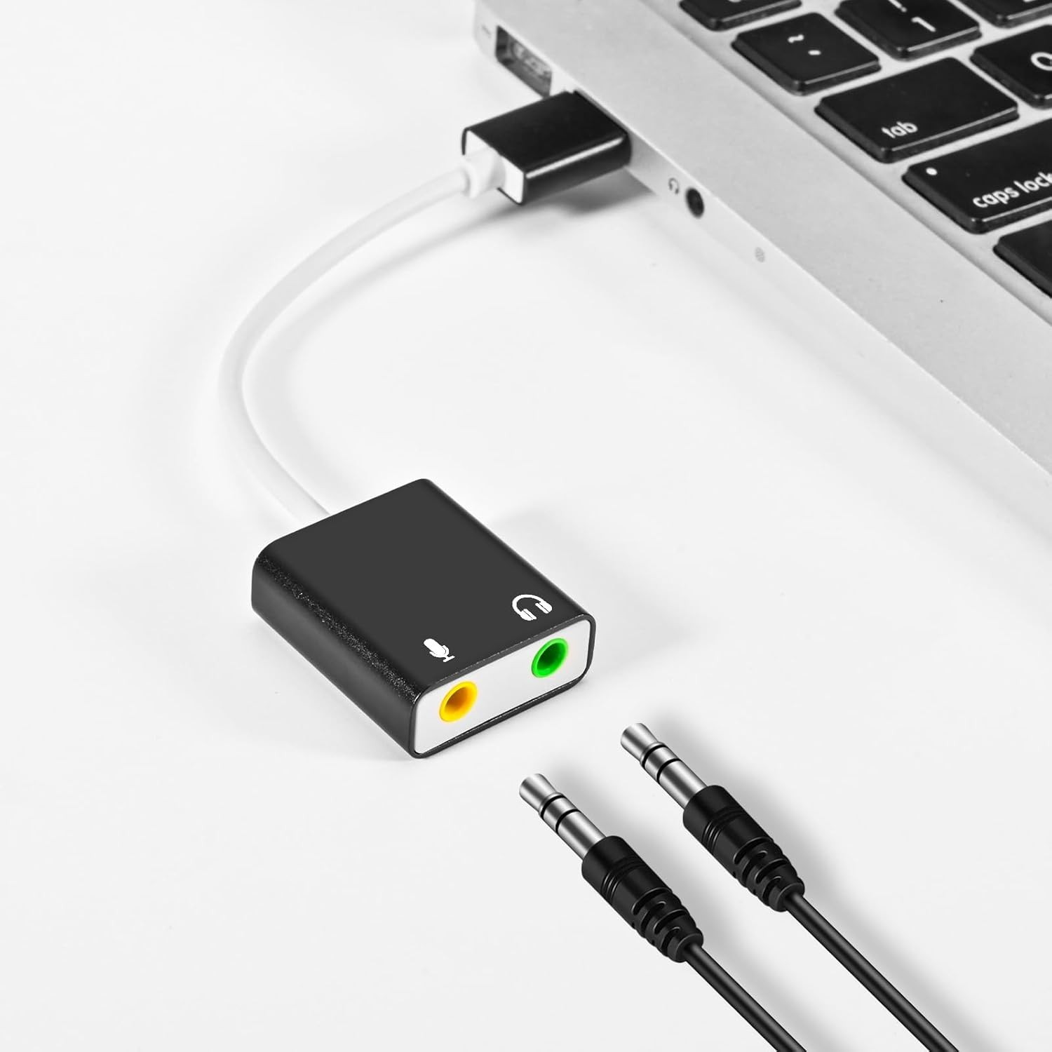 USB Audio Adapter External Sound Card 3.5mm Mic Headphone for PC Laptop