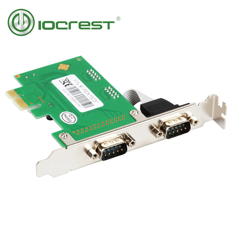 PCI Express 2 Ports Serial RS232 Com Db9 Controller Card Pci-E 1.0 X 1 WCH382 Ch