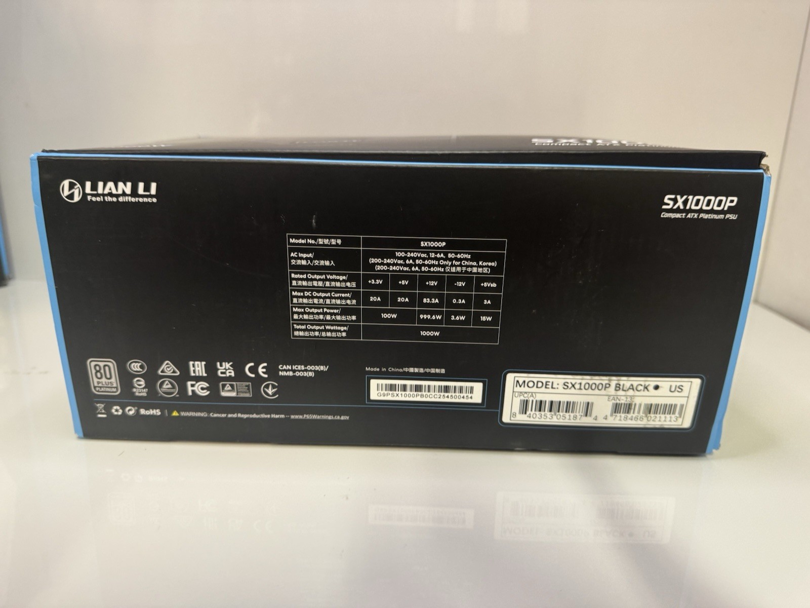 Lian Li SX Platinum 1000W SXP Compact ATX Form Factor Power Supply Black