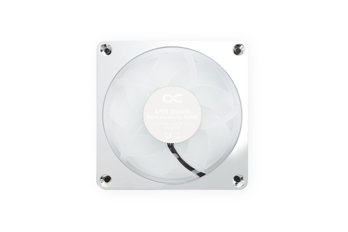 Alphacool Apex Stealth Metal Aurora 120mm Fan, 2600 RPM, Chrome