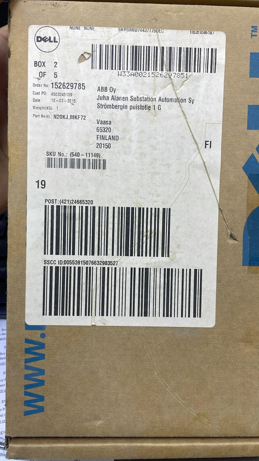 DELL 152629785 CARD 10 Gbps Dual port SFP+ Network Adapter N20KJ, MKF72