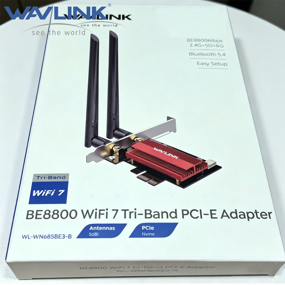 8800Mbps PCIE WiFi Card Adapter Wireless Network BT Card For Desktop w/Antenna