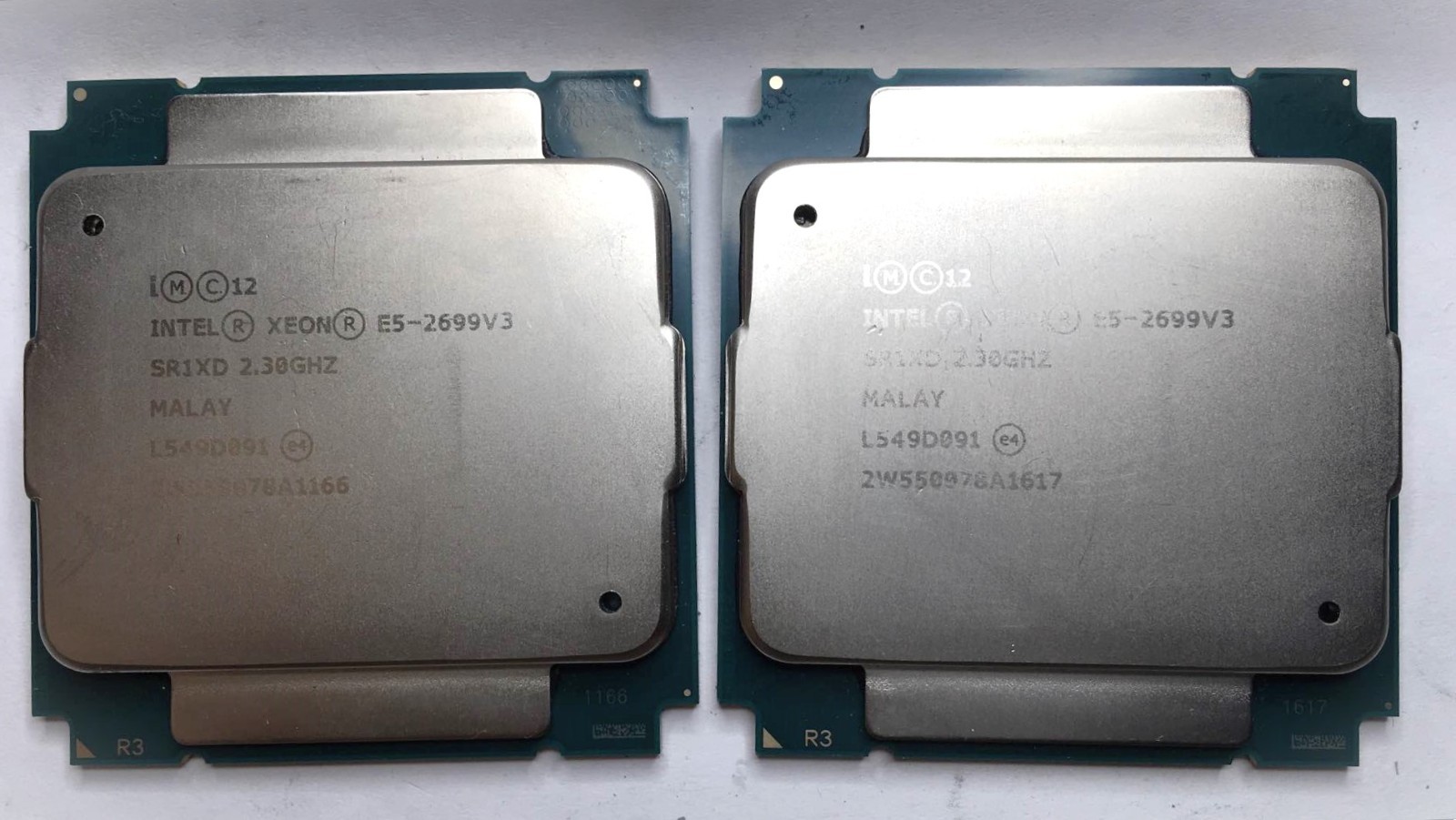 PAIR – Intel Xeon E5-2699 v3 SR1XD 2.30GHz 18-Core 45MB LGA 2011-3 Server CPU