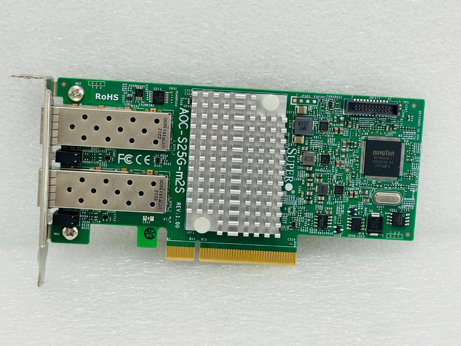 USED – Supermicro AOC-S25G-M2S 25Gbps 2-Port PCI-E 3.0×8 SFP28 W/ Free Shipping