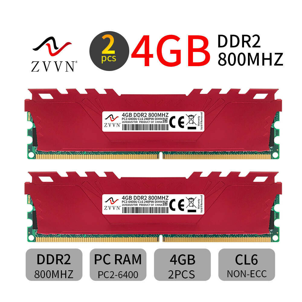 16GB 8GB 4GB DDR2 800MHz PC2-6400U 240Pin intel Low Density Desktop PC RAM LOT