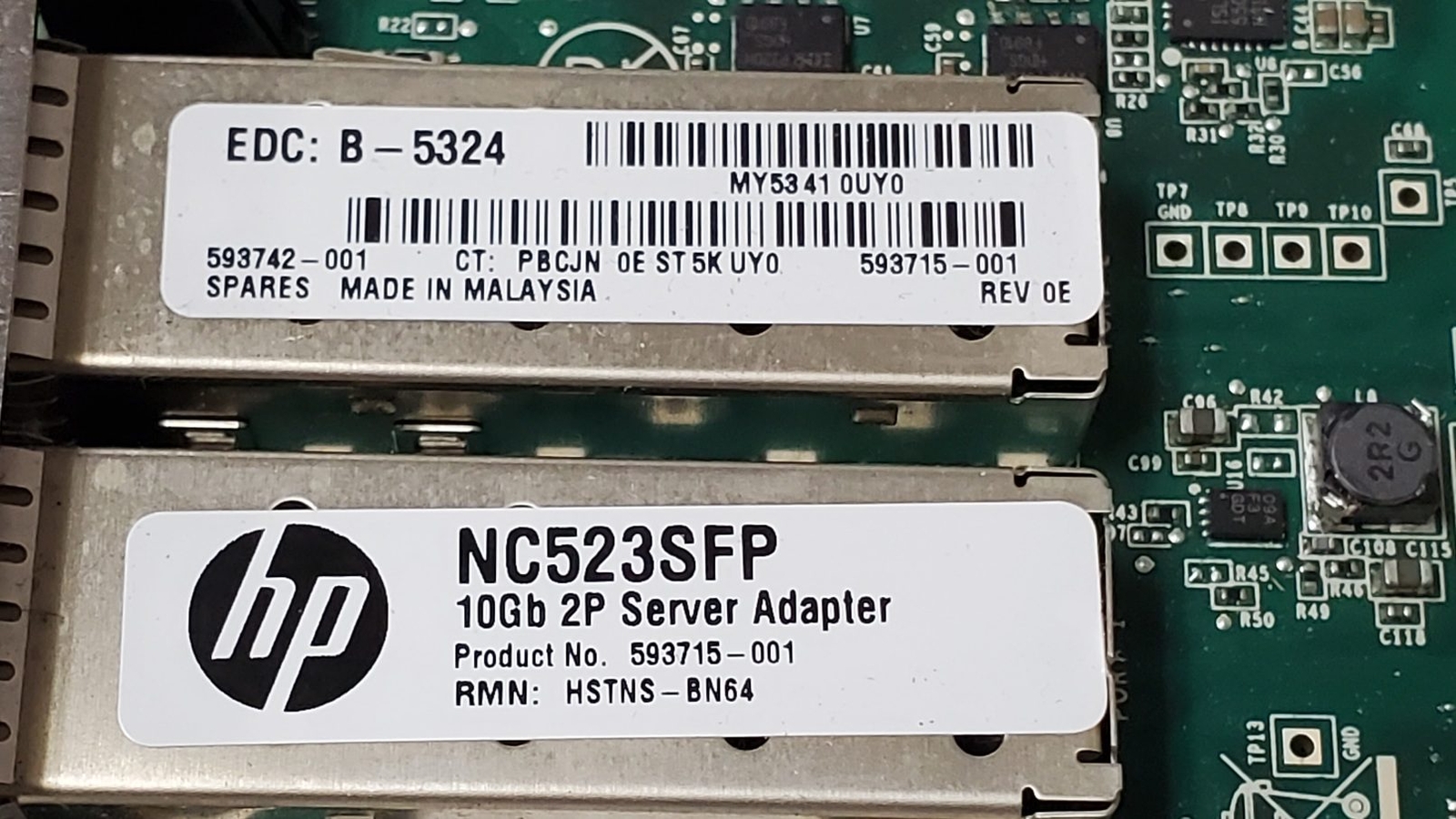 HP NC523SFP 593715-001 10Gb PCIe Server Adapter FH Bracket No SFP