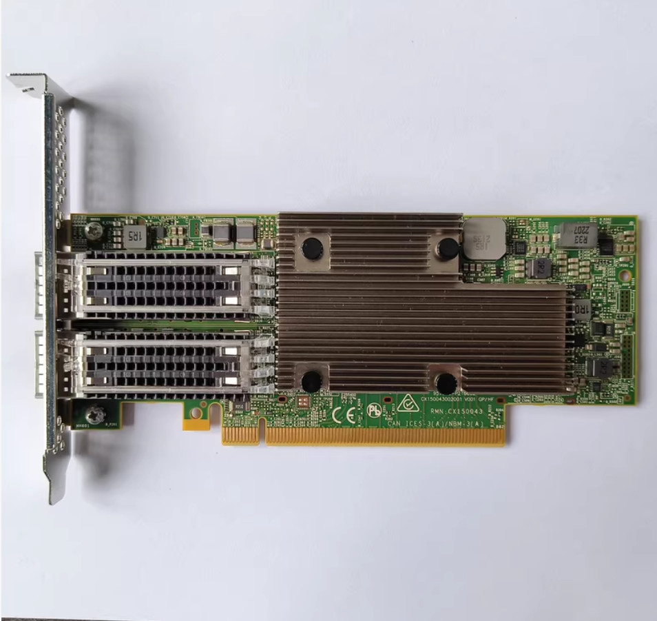 Used Broadcom BCM957508 -P2100G 100G QSFP56 PCIE Lan Card full height bracket