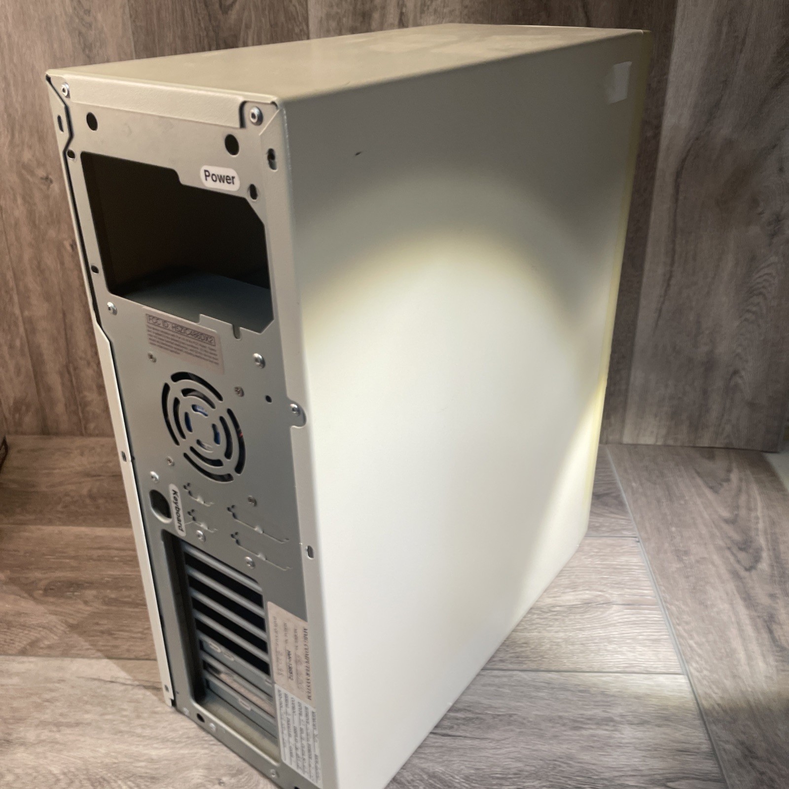 Vintage AT Mid-Tower Case Turbo MHz LED 5.25 Floppy CD Beige Power Cord Ribbons