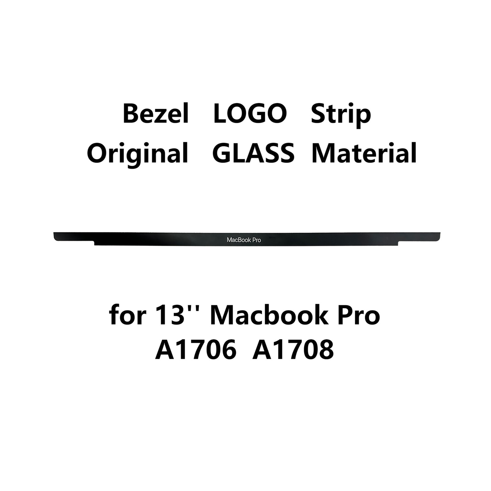 for MacBook Pro 13” A2338 M2 2022 Front Glass Bezel Logo Strip Cover Original
