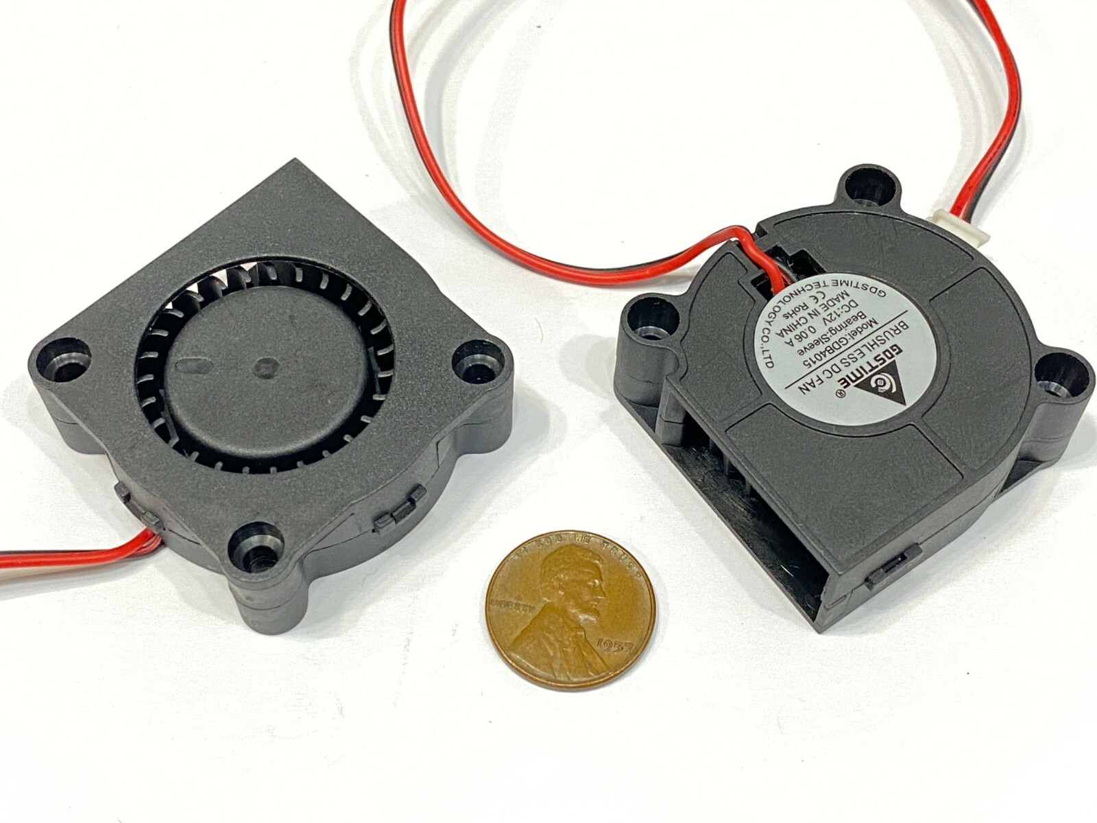 4 Pieces 12V Brushless 4015 Cooling Fan Blower 2pin 40mm 3D Printer Computer E33
