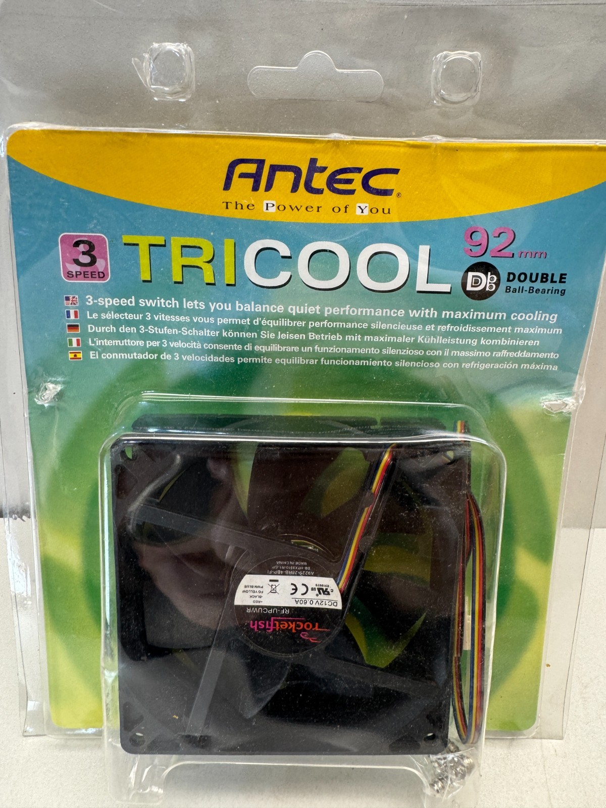 Rocketfish 92mm PWM Case Fan RF-UPCUWR 4-Pin 12V Sealed in Antec TriCool Blister