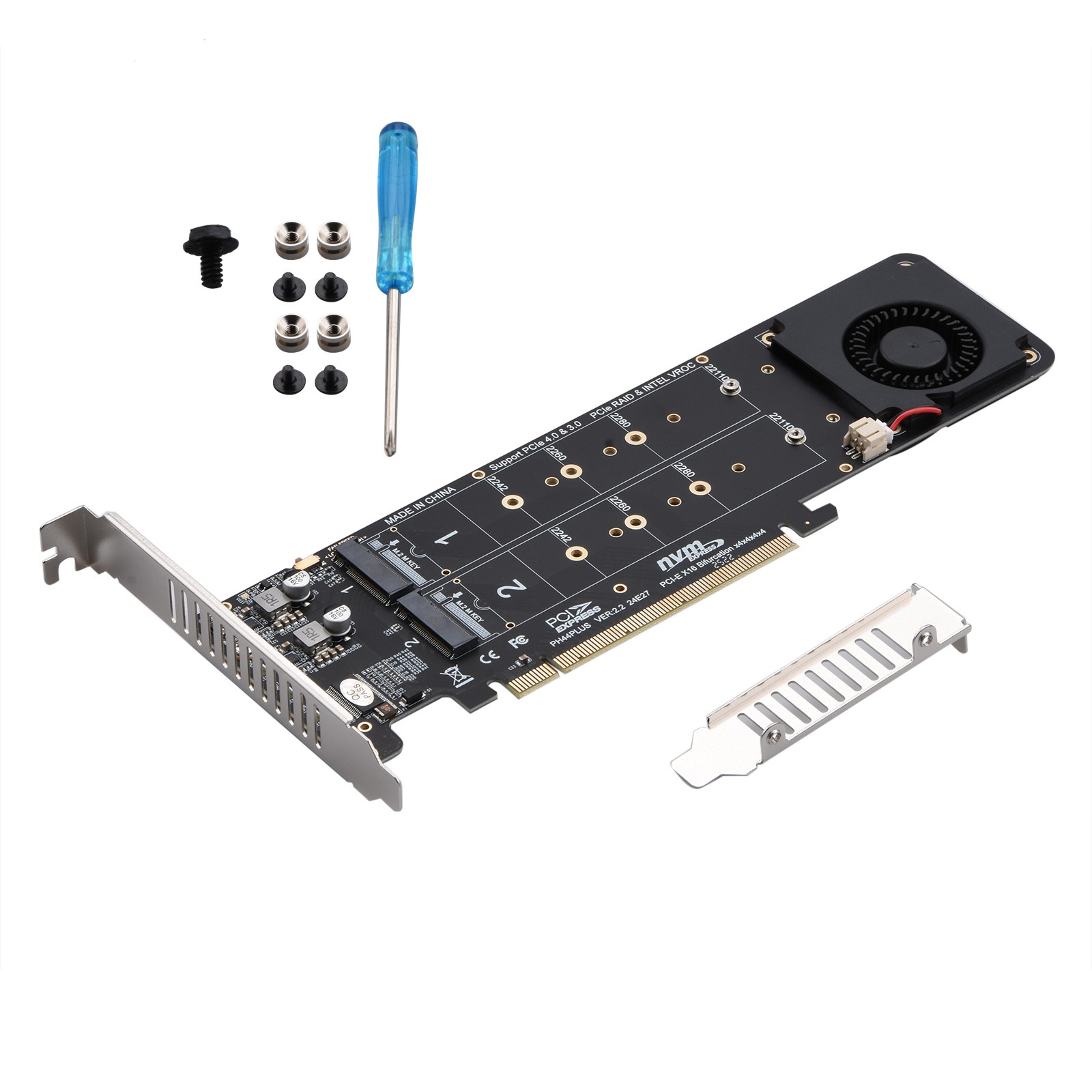 SSD Expansion Split Card Supports 4 Nvme M.2 PCIE 4.0 x16 4 x 32Gbps New
