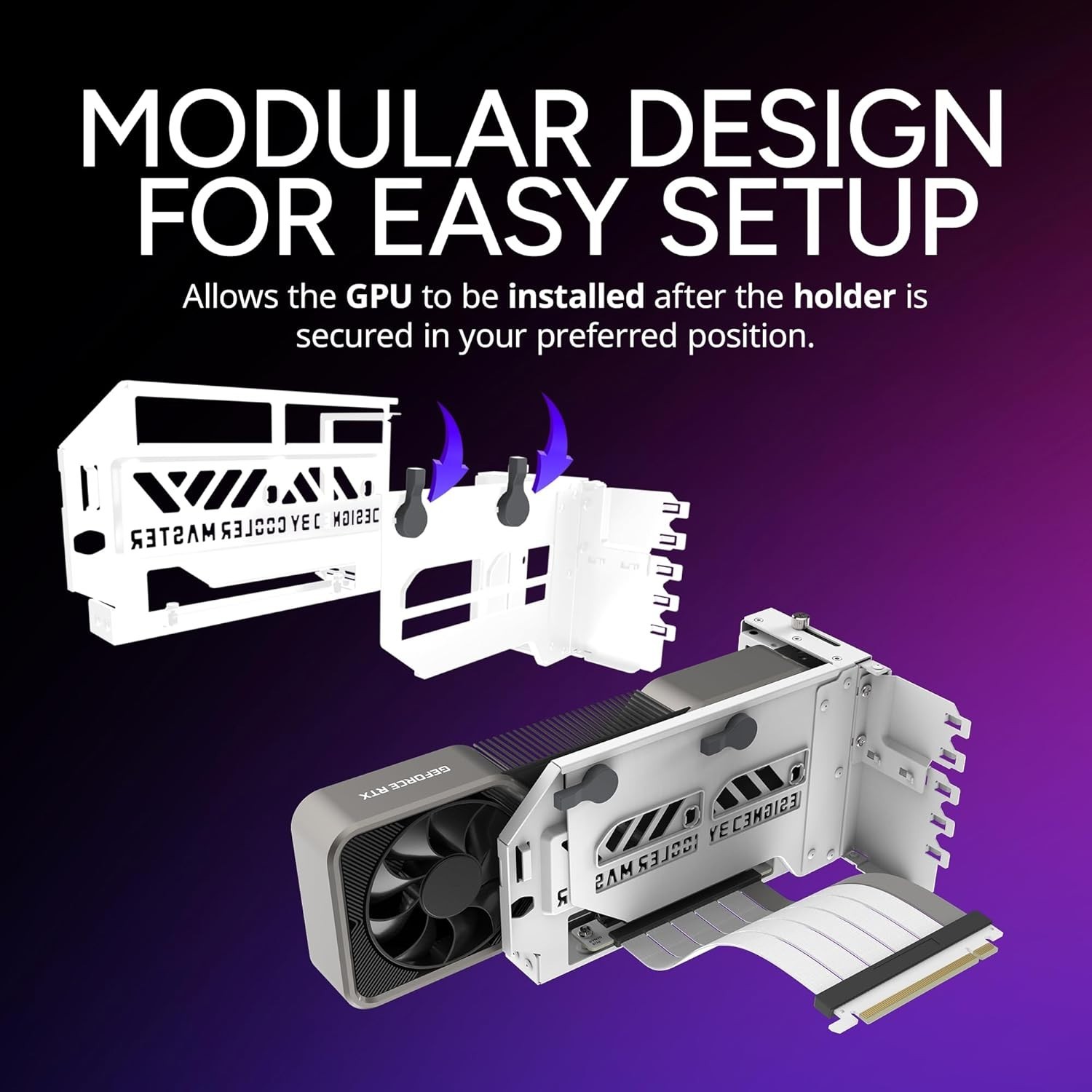 Cooler Master MasterAccessory Vertical Graphics Card Holder Kit V3 White with Pr